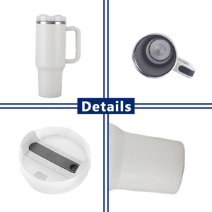 40oz Stainless Steel Vacuum Insulated Tumbler Leak-Proof Lid American Style Black White Tumbler - Product Image 2