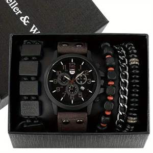 Wholesale Custom LOGO Fashion Classic Leather <strong>GENEVA</strong> Date WristWatch Calendar Bracelet and Quartz <strong>Watches</strong> <strong>Set</strong> for Men - Product Image 6