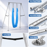Support de hamac de yoga en aluminium argenté réglable en hauteur de 3,4 m, capacité de charge de 200 kg, durable, portable, multifonctionnel, pour la maison