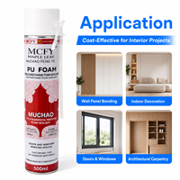 MUCHAO Mousse PU Feuille d'érable A53 500ml Forte adhérence Sans formaldéhyde pour collage de panneaux muraux Décoration intérieure Menuiserie