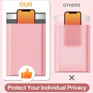 6x9 inch màu hồng nhạt có thể tái chế vận chuyển túi siêu thị bao bì Doanh Nghiệp Nhỏ 100PC số lượng lớn mờ mờ tự gửi thư - Product Image 3