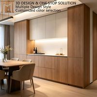 Aparador de Estilo Italiano de Lujo para Comedor, Chapa de Madera de Roble Macizo, Gran Capacidad, Cajones Multifuncionales, Ecológico, Personalizado