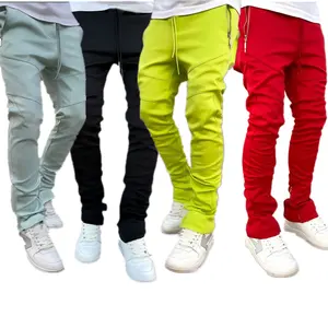 Pantalones de calle Cool Guys Series para hombre, calzas ajustadas informales de 4 colores puros Cargo XXXL de talla grande