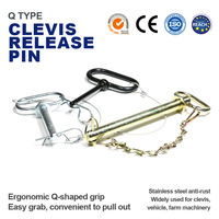 Goupille de verrouillage rapide sans outil robuste en acier inoxydable 304, polie, type Q, avec clip en R, pour poignées M12, M16, M20