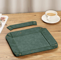 Plateau de rangement pliable en cuir PU à 2 compartiments pour bureau – Offre spéciale