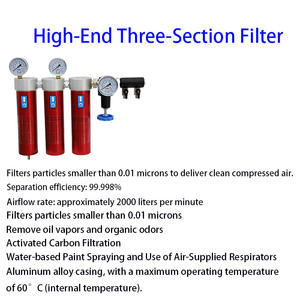 Sprey için uzmanlaşmış sıkıştırılmış hava arıtma ünitesi için Tier 3 endüstriyel dereceli pnömatik bağlantı parçaları alüminyum hassas filtre - Product Image 4