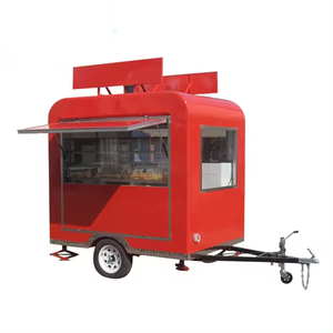 Chariot de nourriture mobile miniature JX-FS220R pour café et cupcakes, avec structure en aluminium, pour la vente de collations et de restauration rapide - Product Image 1