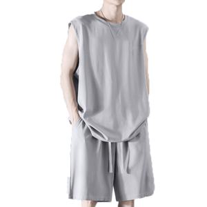 Singlet de sport décontracté pour homme de haute qualité en soie glacée, marque de mode, sans manches, t-shirt d'été, singlet pour homme - Product Image 1