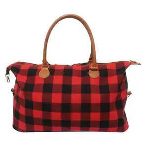 Gvb B224 Vrouwen Plaid Schoudertas Buffalo Plaid Weekender