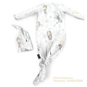 Recién Nacido el 95% de bambú 5% SPANDEX anudada vestidos para bebé-Impresión Digital (nuevo) - Product Image 1