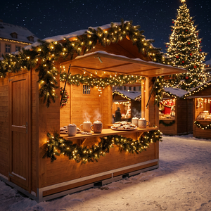 Nouveau Kiosque de Marché de Noël Pliant en Bois et Acier 2026 – Idéal pour l'Europe - Product Image 1