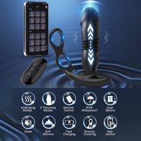 Masseur de prostate vibrant à commande par application, plug anal, double anneau pénien pour hommes, anneau vibrant télécommandé, anneau pénien en silicone pour retardateur d'éjaculation masculin