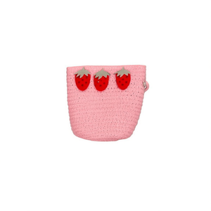 Bolso Tejido Estilo Fresa 12x14cm Para Niños Con Decoración de Fresa - Product Image 1