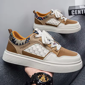 2025 New Trendy Versatile Sports Casual Shoes Non-slip <b>Platform</b> Men's Flat Board Shoes High-quality leather sports Shoes - Product Image 2