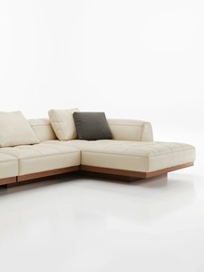 Sofá de Diseño Espacioso y Lujoso de Estilo Italiano, <span class=keywords><strong>Chaise</strong></span> <span class=keywords><strong>Longue</strong></span> de Esquina Posmoderna, Sofá Bohemio de Madera Maciza - Product Image 2
