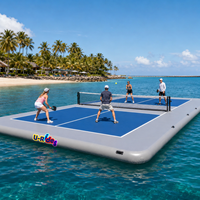 Terrain de pickleball gonflable flottant, île flottante stable pour aire de jeux intérieure et extérieure - Terrain de pickleball gonflable