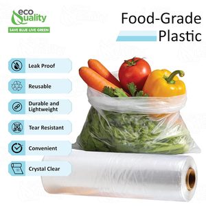 Plastic Produce <b>Bags</b> 18x24 Inch Roll 250 Count Clear Food Storage <b>Bags</b> For Vegetables - Product Image 2