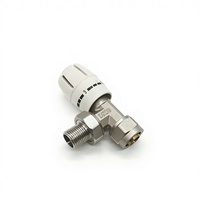 Vanne thermostatique d'angle Xingfu DN20 en laiton forgé nickelé pour radiateur, commande manuelle, contrôle haute température de l'eau, OEM