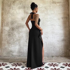 <span class=keywords><strong>Elegante</strong></span> Abito <span class=keywords><strong>Lungo</strong></span> Halter <span class=keywords><strong>con</strong></span> <span class=keywords><strong>Spacco</strong></span> Alto, Senza Maniche, Schiena Scoperta, per Feste ed Eventi Serali - Product Image 5