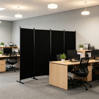 Cloison de bureau commerciale 4 pièces de 340 cm de large, pliable, avec pieds en plaque de fer robuste pour la gestion de l'espace