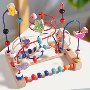 Jeu d'activité de labyrinthe de perles en bois Montessori pour enfants, puzzle à rouleaux de fil avec cadre de comptage abaque, jouets éducatifs précoces - Product Image 2