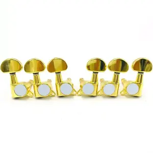 Cabeças de máquina de chaves douradas para afinadores de guitarra, pinos acústicos para peças de guitarra