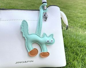 Cute Cat Keychain PU Leather Bag Pendant Car <b>Key</b> <b>Ring</b> Adorable Cartoon Animal Gift Wholesale Available - Product Image 6