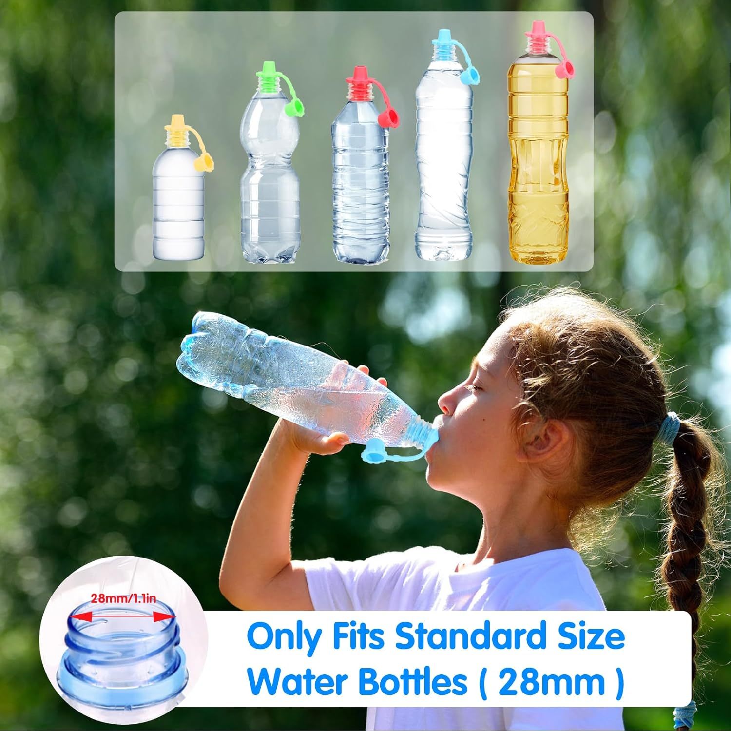 Juego De 4 Tapones De Silicona Para Botellas De Agua - A Prueba De Fugas, Sin BPA, Ideal Para Niños Y Adultos