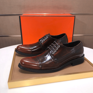 Zapatos Oxford para todas las estaciones con parte superior de cuero de vaca de grano completo, suela de caucho/látex y forro de tela, entresuela de caucho espumado, estilo retro. - Product Image 3