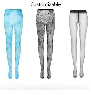 Collants résille Y2K Punk <span class=keywords><strong>taille</strong></span> <span class=keywords><strong>haute</strong></span> pour femme, style streetwear pour festival, concert, rave, chaussettes extensibles - Product Image 3