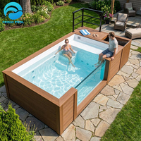 Piscine hors sol en fibre de verre de qualité supérieure, personnalisée, de 40 pieds sur 20 pieds, avec spa jacuzzi, grande piscine résistante aux UV pour jardin