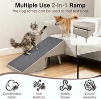 Escalier multifonctionnel pour animaux de compagnie avec surface antidérapante, rampe pliable pour chiens âgés, sert également de pouf/de siège pour le salon