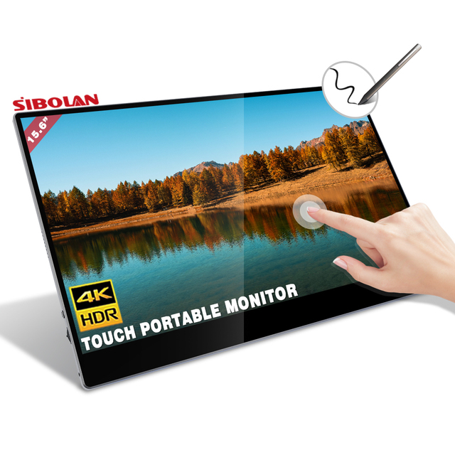 SIBOLAN 15.6\" USB Built-In Battery Portable Gaming Monitor 4K IPS for PS4 Smart Phone PC LCD Screen LED Backlight Used Product