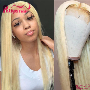 Perruques en cheveux humains vierges lisses, pré-épilées avec baby hair, avec closure en dentelle 13x4 13x6 4x4 5x5, couleur claire <span class=keywords><strong>blond</strong></span> 613 - Product Image 4