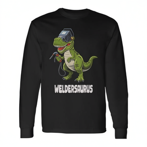Camiseta de manga larga Weldersaurus Dino con diseño de T-Rex, camiseta promocional para soldadores - Product Image 2