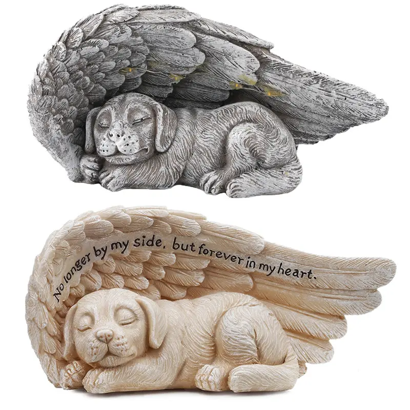 Criativo Anjo Cão Resina Pet Artesanato Comemorativo Angel Wings Artesanato Decoração