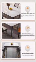 Ensemble de table à manger rectangulaire moderne en pierre frittée, mobilier de salle à manger pour appartement et salle à manger de petite taille