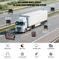 Écran LCD 7 pouces pour voiture et bus, moniteur 360 degrés, caméra étanche IP69K pour système de sécurité de camion, détection d'angle mort par IA