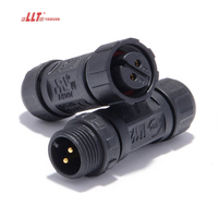 Connecteur d'assemblage à vis M12 en plastique IP68 étanche 2pin fil électrique