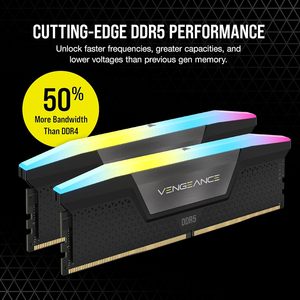 Mémoire RAM DDR5 VENGEANCE RGB 32 Go (2x16 Go) 7200 MHz CL34 XMP Non-Private Mold pour Ordinateur de Bureau Noir (CMH32GX5M2X7200C34) En Stock - Product Image 4