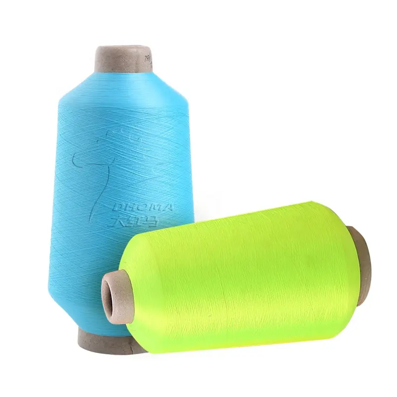 Polyester teint en dty fil de couleur torsadé 100% polyester dty 300 Denier Trilobal Bright 96 Polyester Dty Yarn Guangdong