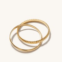 Bijoux fins minimalistes, anneaux superposés tendance en acier inoxydable plaqué or 18 carats certifié pour femmes