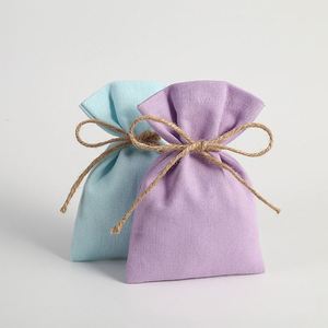 Sacs en coton multi-tailles, pochettes cadeaux en toile, logo personnalisé, 10x15cm, emballage pour bijoux, cosmétiques, bonbons, porte-bagues, boucles d'oreilles, colliers - Product Image 5