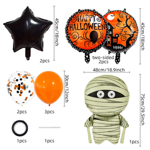 Globos de Aluminio con Forma de Calabaza y Momia, Set de Globos para Fiesta de Halloween Infantil, Decoración para Fiestas - Product Image 4