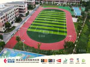 Pistas de goma prefabricadas Enlio para correr, pista de alta elasticidad para deportes <span class=keywords><strong>y</strong></span> correr, Pista Atlética de buena calidad de 400 metros - Product Image 2