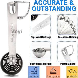 Juego de <span class=keywords><strong>Cucharas</strong></span> Medidoras de Acero Inoxidable con Logotipo Personalizado, Marcadas <span class=keywords><strong>en</strong></span> ML y <span class=keywords><strong>Gramos</strong></span> para Leche <span class=keywords><strong>en</strong></span> Polvo y Otros Ingredientes, con Gancho Portátil - Product Image 3