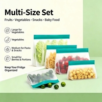 Bolsas Reutilizables de Silicona con Cierre Hermético para Almacenamiento de Alimentos, Aptas para Congelador, a Prueba de Fugas, para Mantener la Comida Fresca en la Cocina