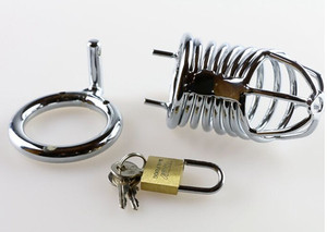 男性用メタルフェチスムース貞操帯 三連リング貞操ペニスケージ - Product Image 3