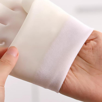 Gants en nitrile blancs semi-transparents doublés floqués pour la protection industrielle, domestique, le nettoyage et la manipulation des aliments