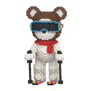 Blocs de construction MPIN <span class=keywords><strong>Ski</strong></span> Bear 32CM 3650 pièces, avec masque, écharpe et planche de <span class=keywords><strong>ski</strong></span>, briques Bearbrick, DIY, décoration d'hiver, cadeau pour enfants - Product Image 3